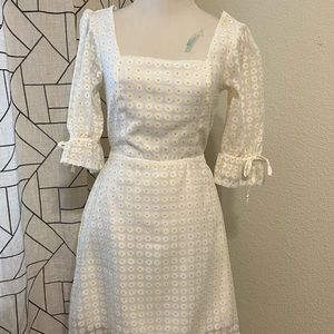 White sunflower dress